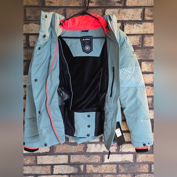 C - NWT Killtec houndstooth logo puffer ski jacket - Picture 8 of 12